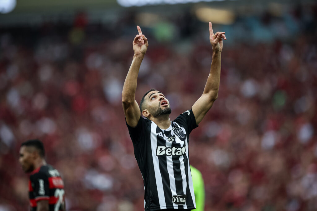 Alan Kardec comemorando gol contra o Flamengo - Foto: Pedro Souza/Atlético