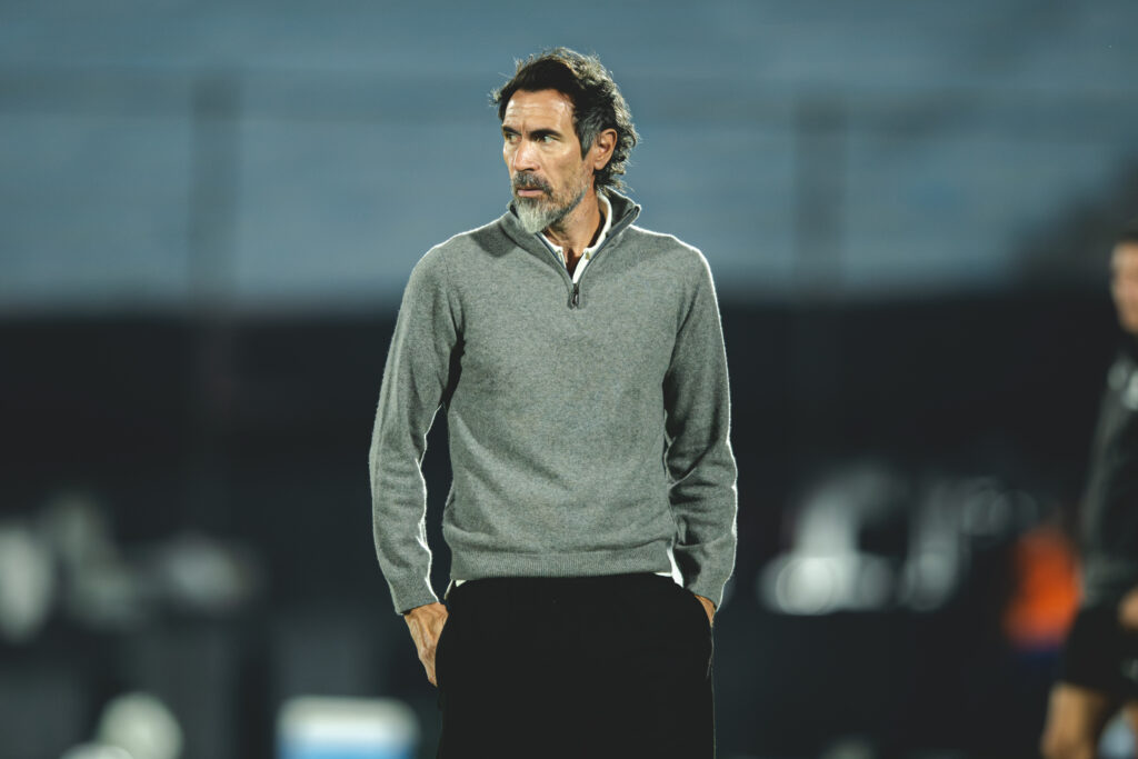 Eduardo Domínguez em partida válida pela fase de grupos da Copa Sul-Americana, contra o Juventud-URU.