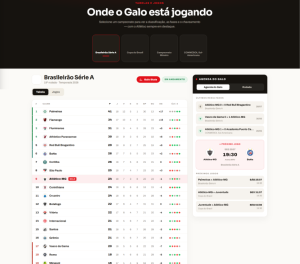 Na página "Onde o Galo está jogando", você encontra todas as informações das competições que o Atlético disputa no ano.